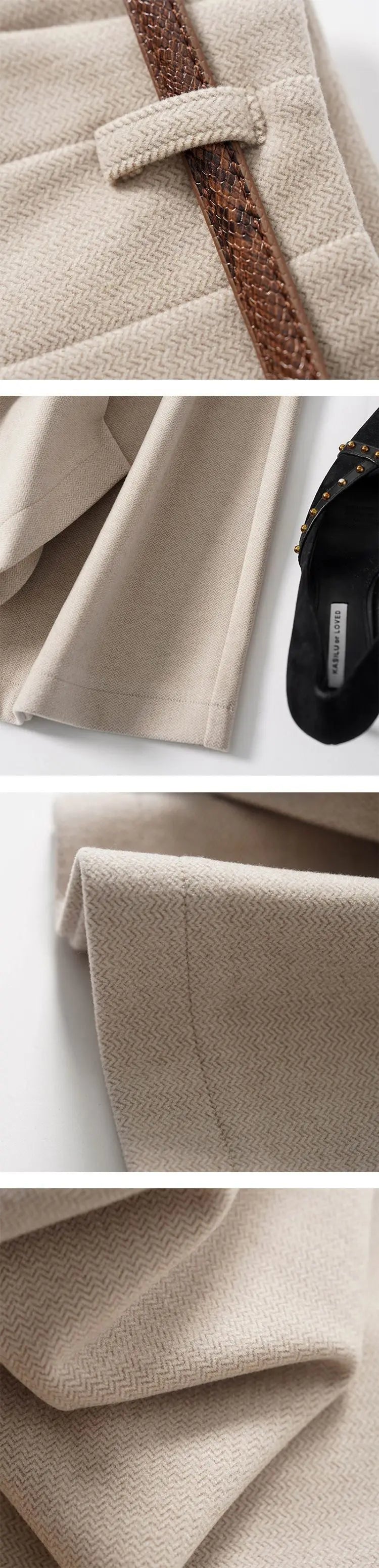 CGC Korean Fashion High Waist Loose Wide Leg Pants Women Woolen Trousers Simple Solid Straight Baggy Pants Casual Jogging Pants