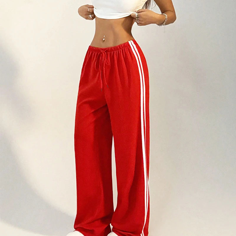 Women's Pants Autumn New Fashion Streetwear Basic Straight Casual Slim Striped Trousers Female Sexy Solid Simple Versatile Pants