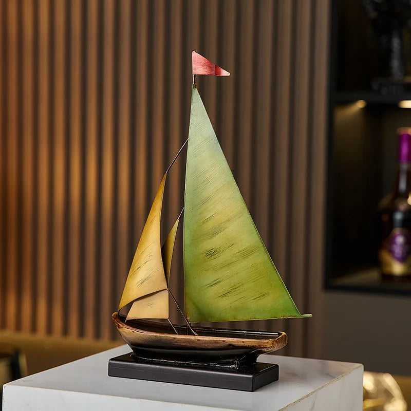 Creative Sailboat Model Ornament, Luxury Decor for Living Room TV Cabinet Bar Office Desk Decoration Home Decoration Accessories