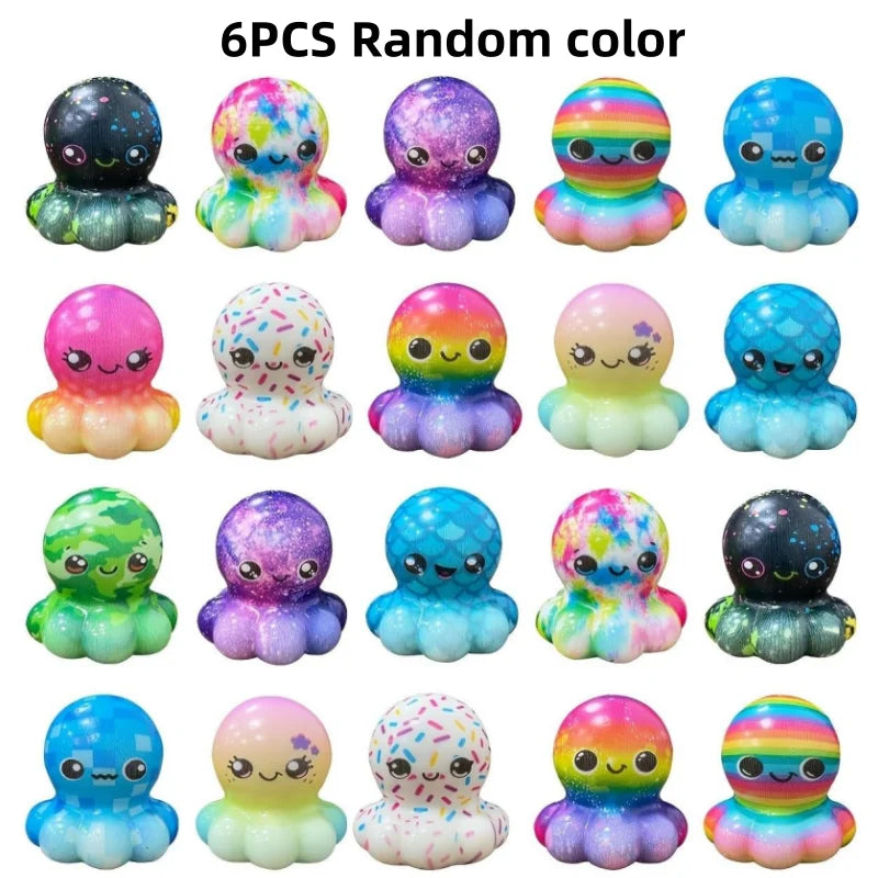 6/12PCS Octopus Slow Squishy Toys Soft Stress Relief Fidgets Toys for Kids Party Favors Classroom Rewards Easter Basket Stuffers
