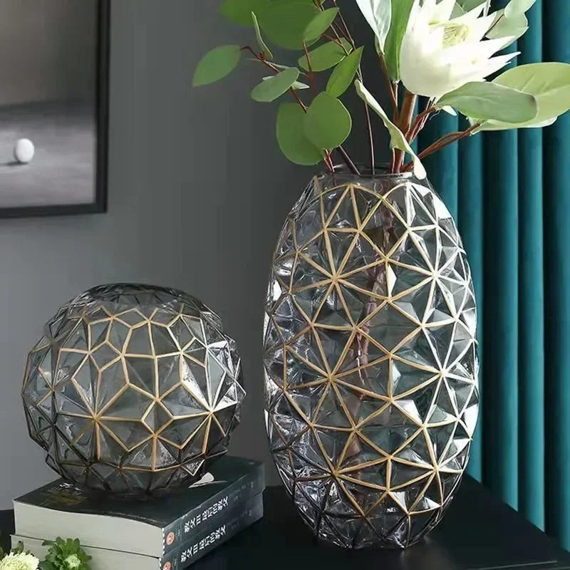 Light Luxury Nordic Glass Vase Living Room Decoration
