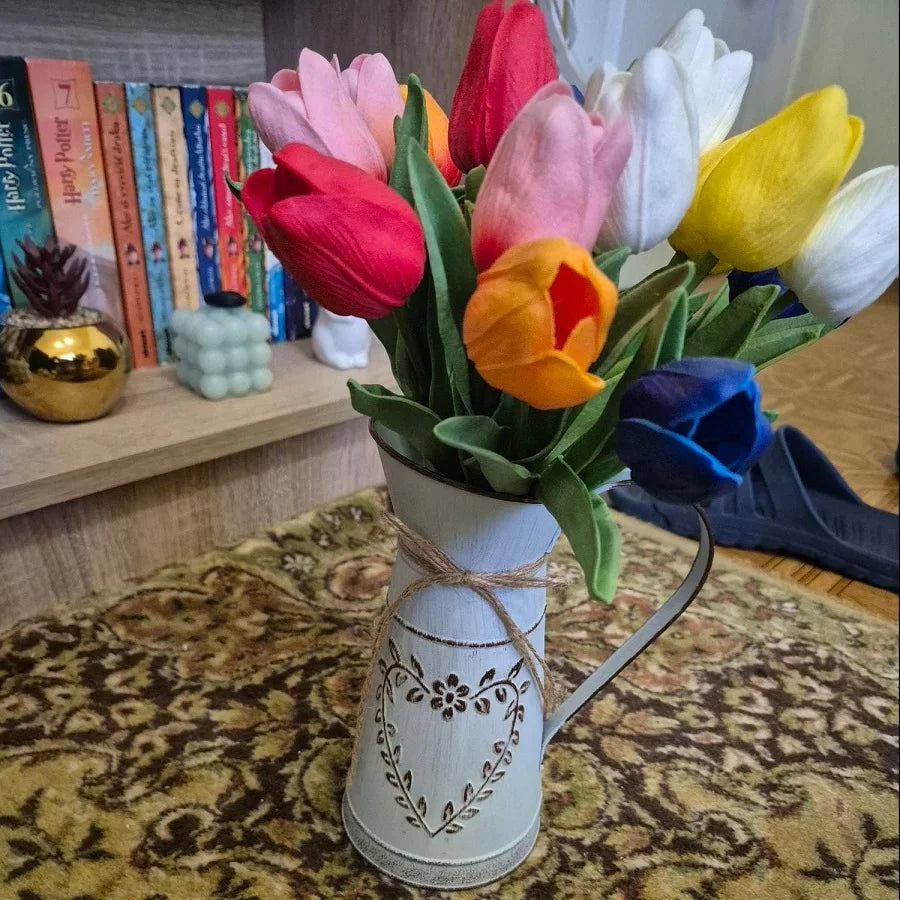 Vintage Metal Ribbon Countryside Bow- Freestanding Decorative Vase