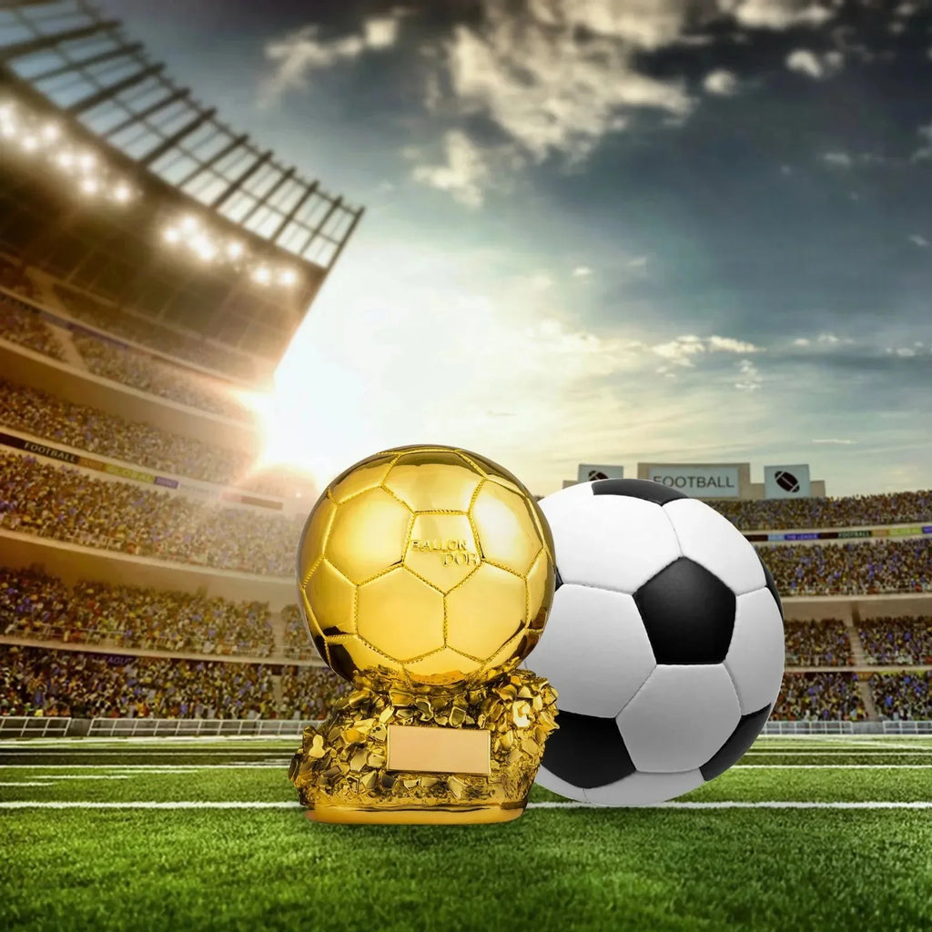 15/20/25cm Soccer Trophy Golden Ball Golden Ballon Football Excellent Player Award Competition Honor Reward Spherical Trophy