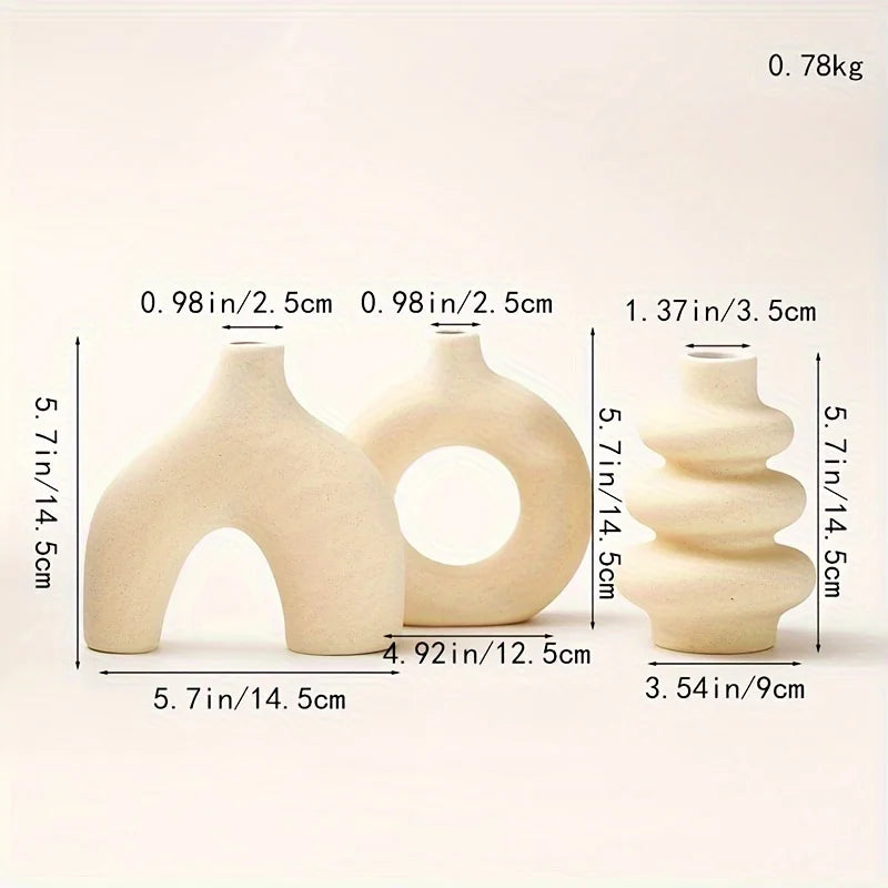 Bohemian ceramic vase set, decorative vase ornaments