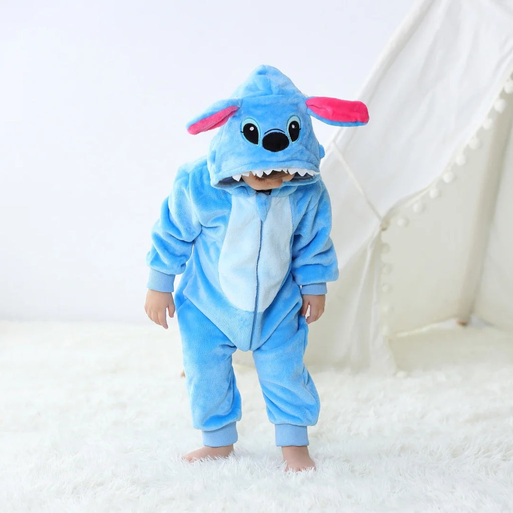 Baby Unisex Romper Kigurumi Infant Cute Stitch Dinosaur Animal Jumpsuits Newborn Cartoon Pajamas For Kids Boys Girls Christmas