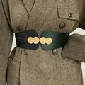 Waist belt for women; stretch elastic wide belt for decoration; outer dress with a versatile belt; skirt with accessories in bla