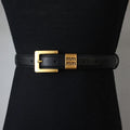 Belts Women Luxury Designer Cow Split Leather Metal Golden Buckle Letter M Belt Ladies Jeans Dress Accessories Waistband