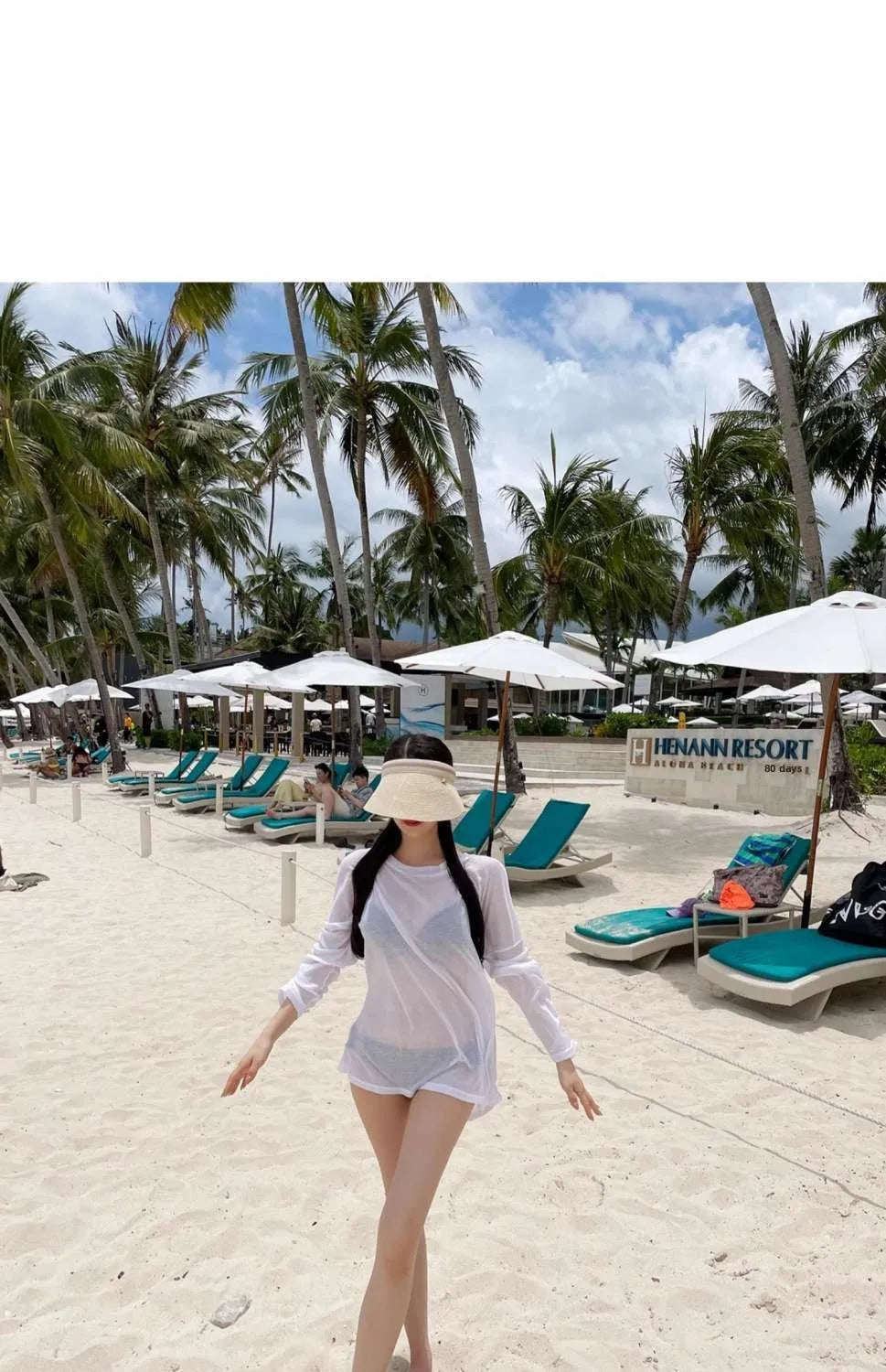 Bikini Swimsuit Cover up Women's Loose Thin Outerwear Casual Sle Long Sve One oulder T Top for Beach Vaion