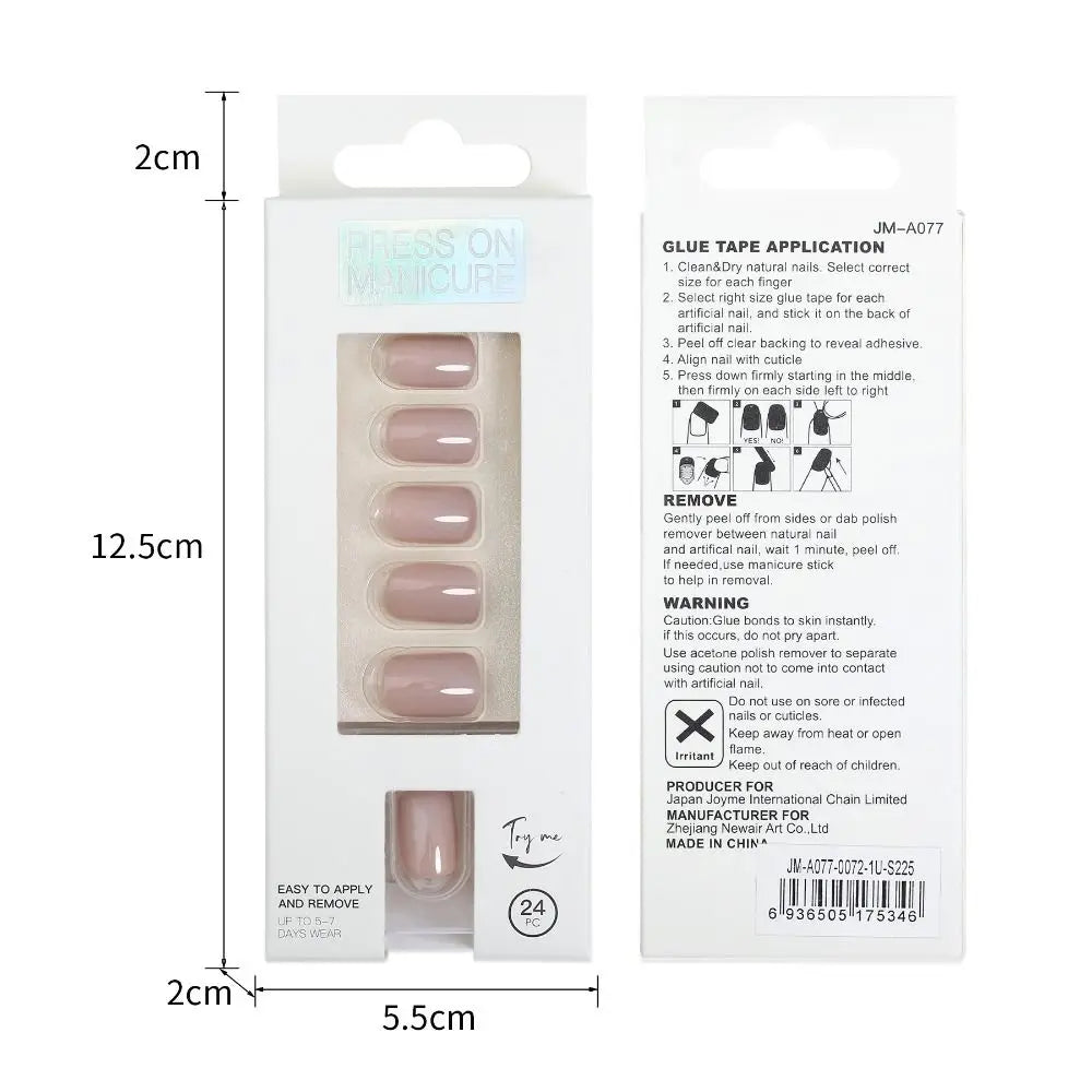 Nails Art Fake Nail Tips False Press on Coffin with Glue Stick Designs Clear Display Short Set Full Cover Square Press On Nails