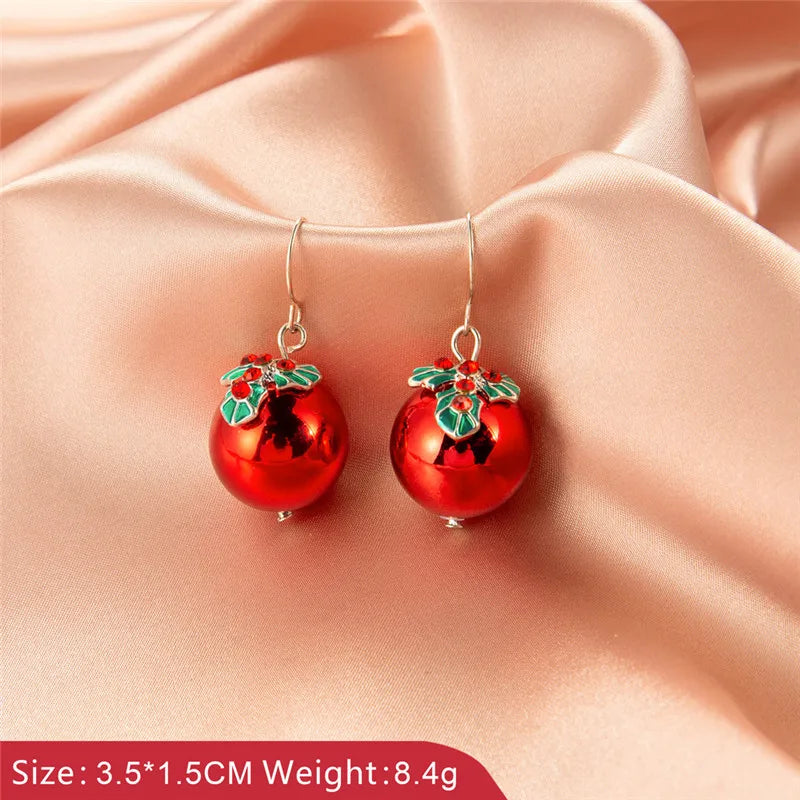 Luxury Christmas Earrings Cute Claus Snowman Tree Bell Elk Drop Earrings for Women Girls Kids Gifts 2022 Xmas Festival Jewelry
