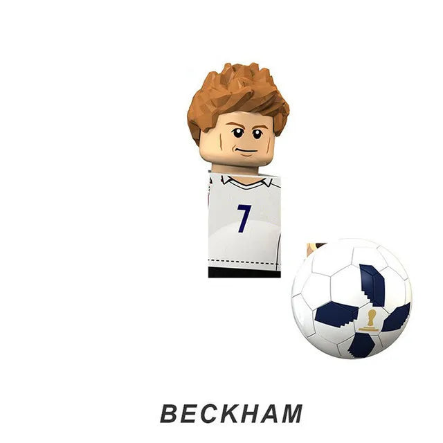World Famous Football Players Figurine Messi Ronaldo Neymar Lewandowski Mini Action Building Block Model Toy Kids Gifts