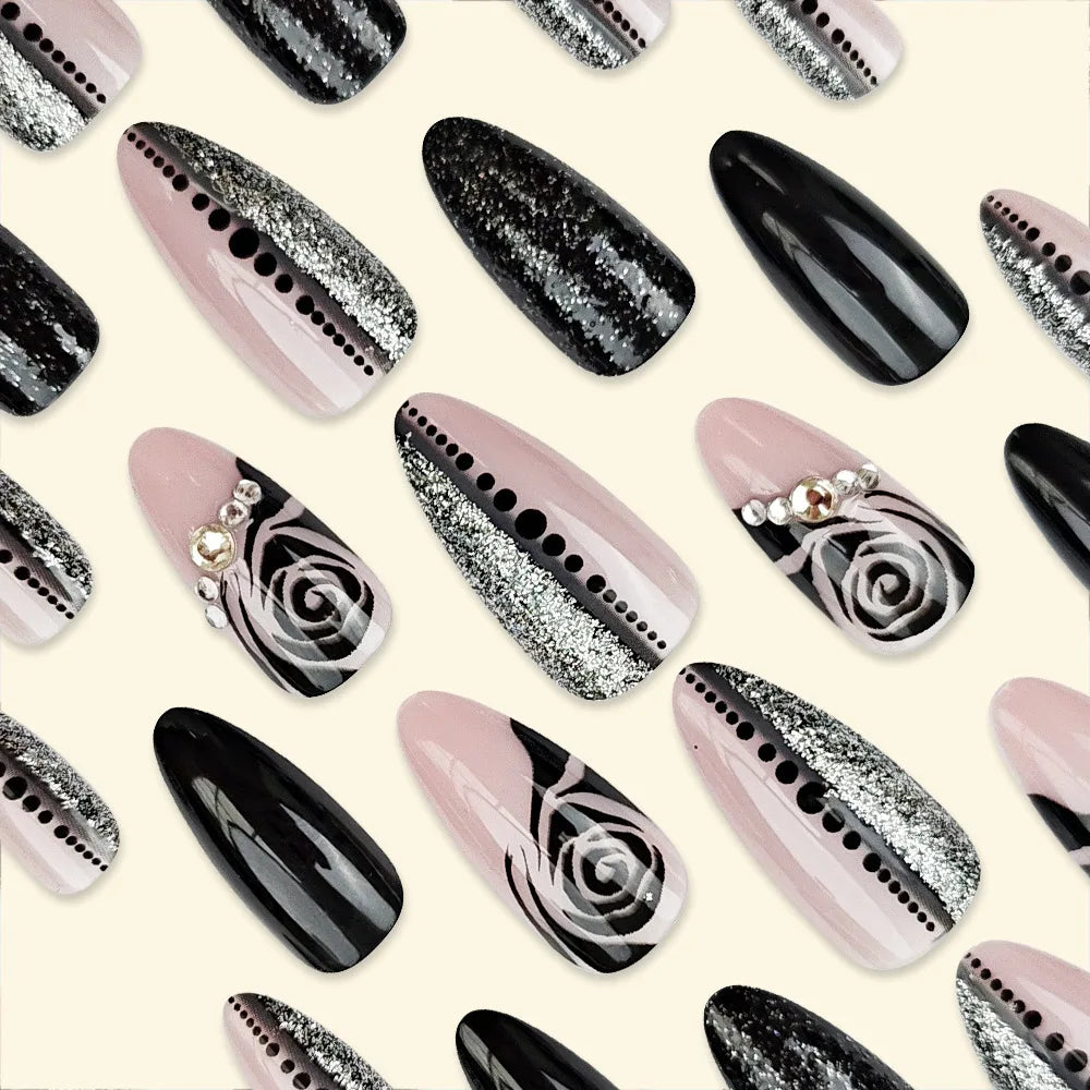 Gothic Bat Press-On Nails | 24pcs Reusable Acrylic | Halloween & Everyday