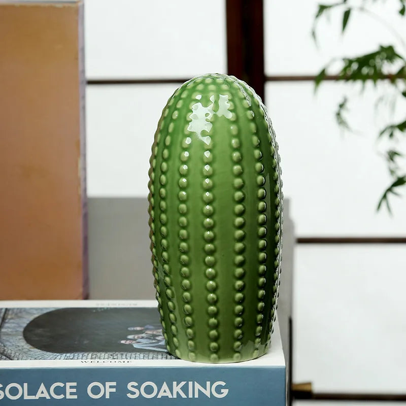 Minimalist Ceramic Cactus Ornament Creative Home Craft Decor for Living Room Entrance Desktop Business Gift