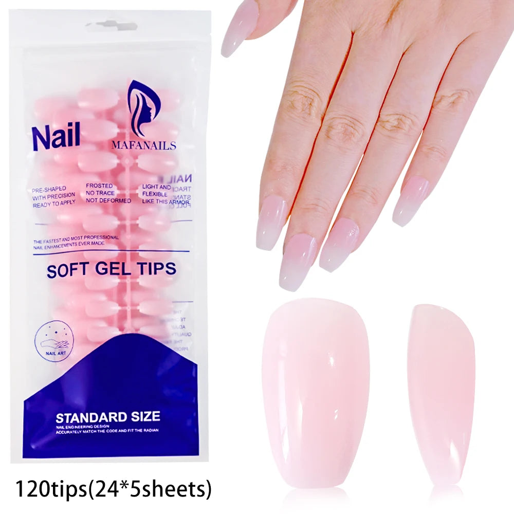100pcs Light Pink Press-On Nails | Short & Medium Square | 10 Sizes Full Cover Nail Tips