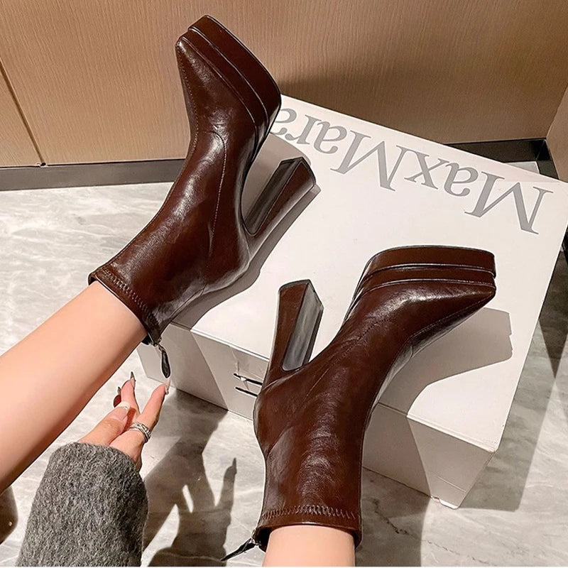 Super High Heels Women Ankle Boots Pointed Toe Fashion Shoes Dress Designer Woman Boots 2025 Winter Sexy Chelsea Botas De Mujer
