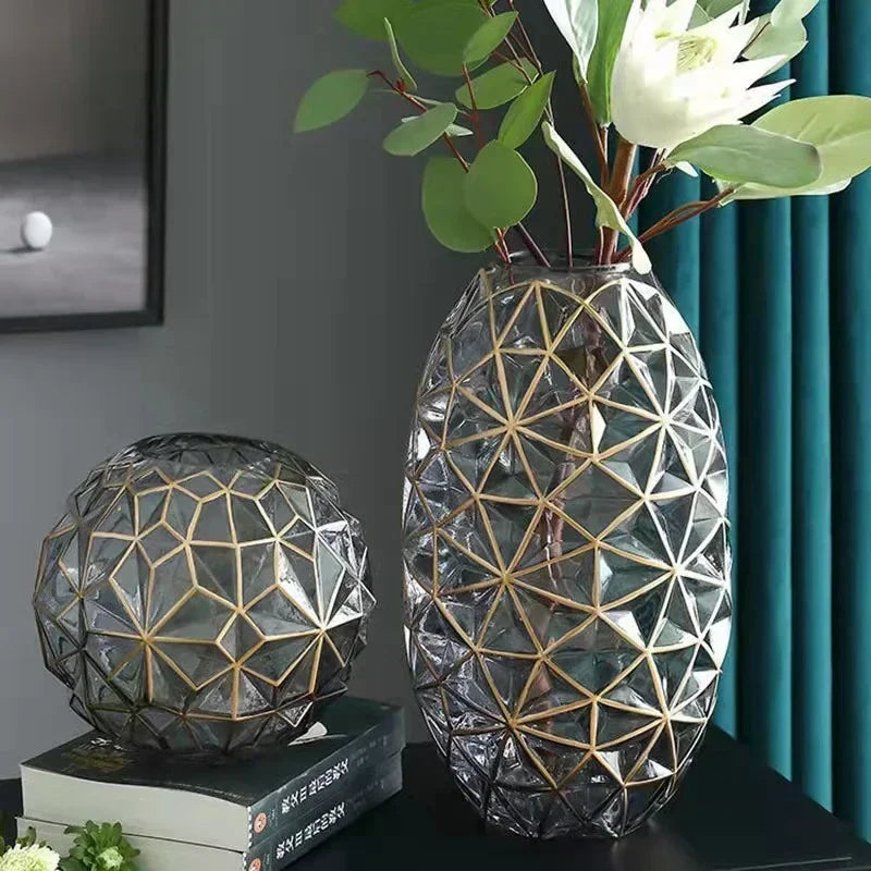 Light Luxury Nordic Glass Vase Living Room Decoration
