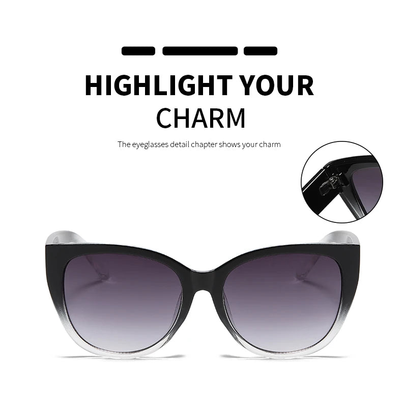 Fashion Cat Eye Sunglasses Women Brand Desginer Sun Glasses Gradient Simple Wide Leg Design Unisex Cateye Female Shades UV400