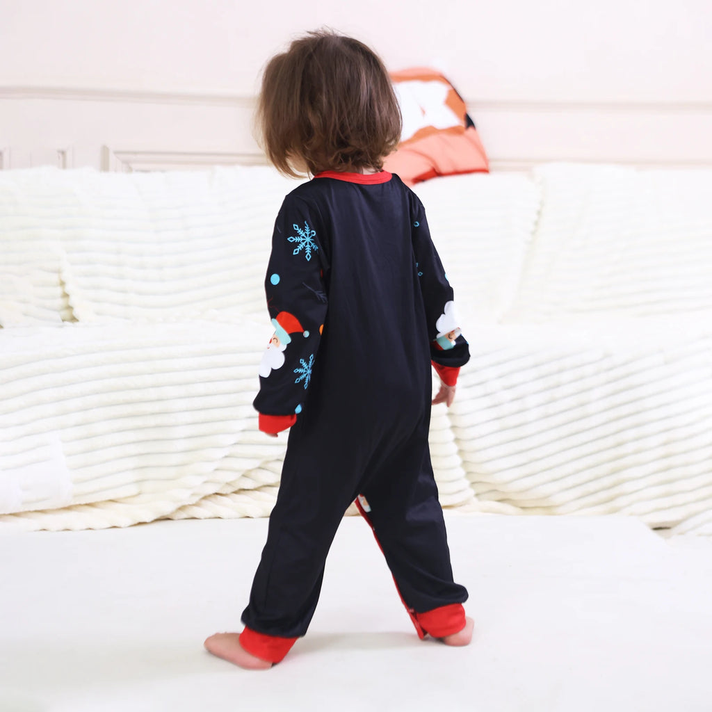 New Year's Clothes Santa Claus Print Family Christmas Pajamas Set Cute Loose Parent-child 2 Pieces Suit Homewear Baby Romper Pjs