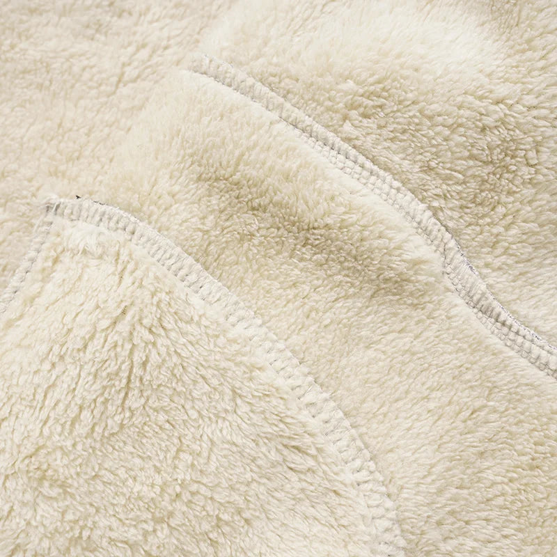 Faux Fur Lined Hoodies for Men Autumn Winter Thicken Fleece Sherpa Jacket Zip Up Hooded Coats with Zipper Pockets for Daily Wear