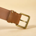 Women's Luxury Suede Cowhide Leather Belt – Gold Buckle Wide Waistband