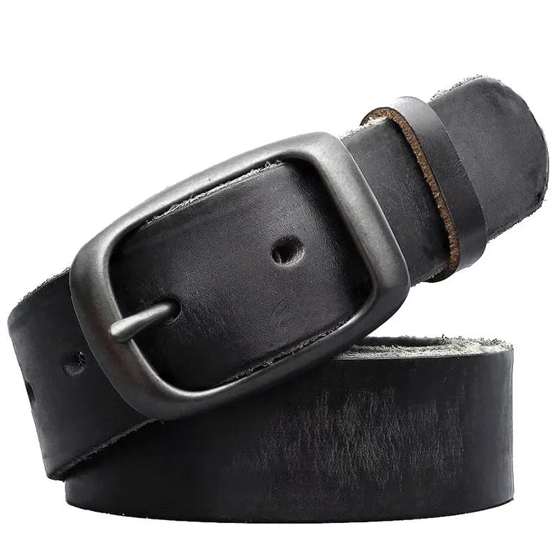 New Men's High-Quality Leather Belt Metal Pin Buckle Belt Leisure Business Waistband Fashionable Male Accessory Designer Belt