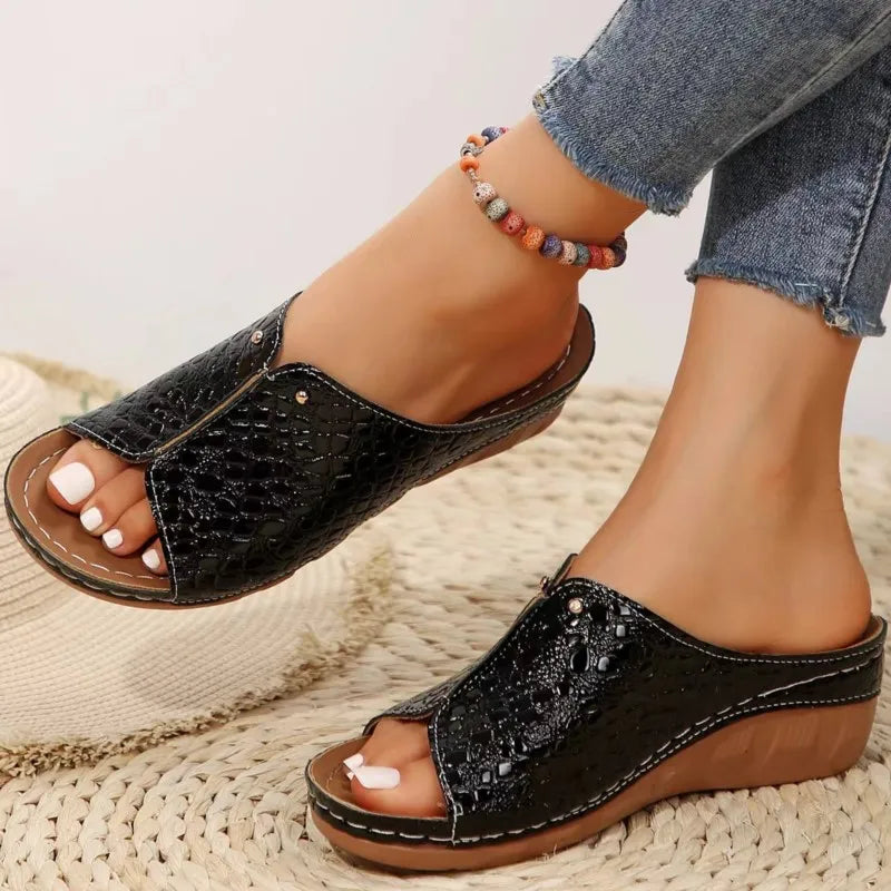 Sandals Women Shoes Summer Platform Heels Shoes Woman Slip On Shoes Wedge Women's Sandals Soft Woman Slippers Footwear Female