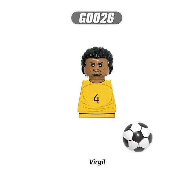 World Famous Football Players Figurine Messi Ronaldo Neymar Lewandowski Mini Action Building Block Model Toy Kids Gifts
