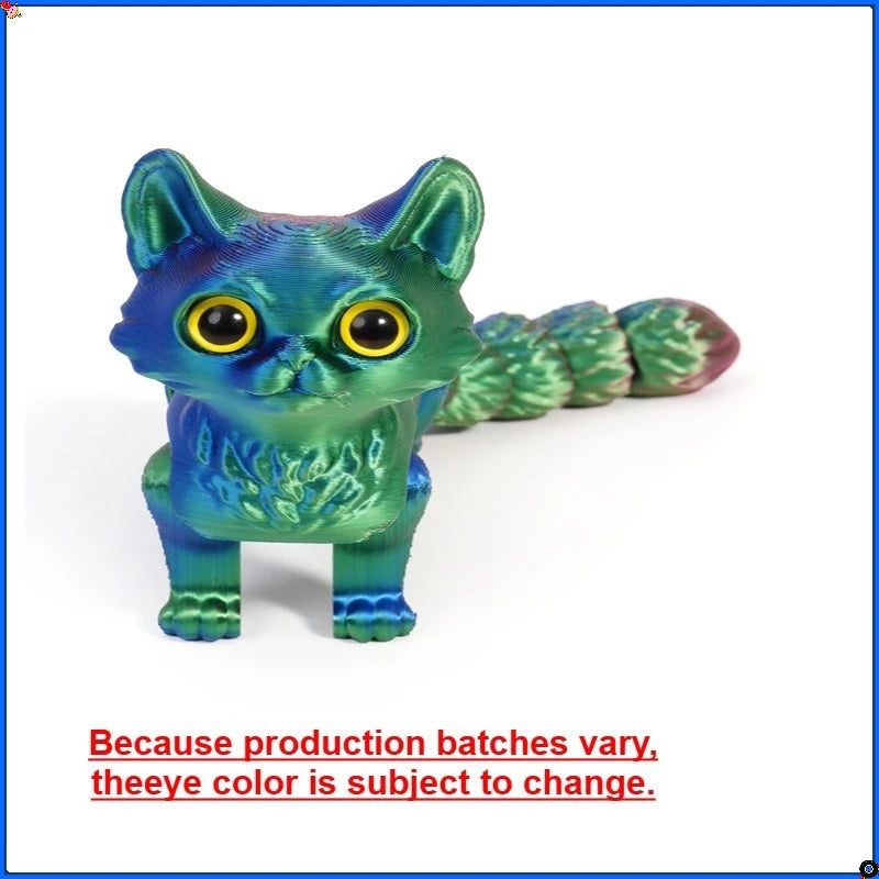 3D printed cats, 3D animals for stress relief, desktop decorations suitable for office workers, and small ornaments for adults