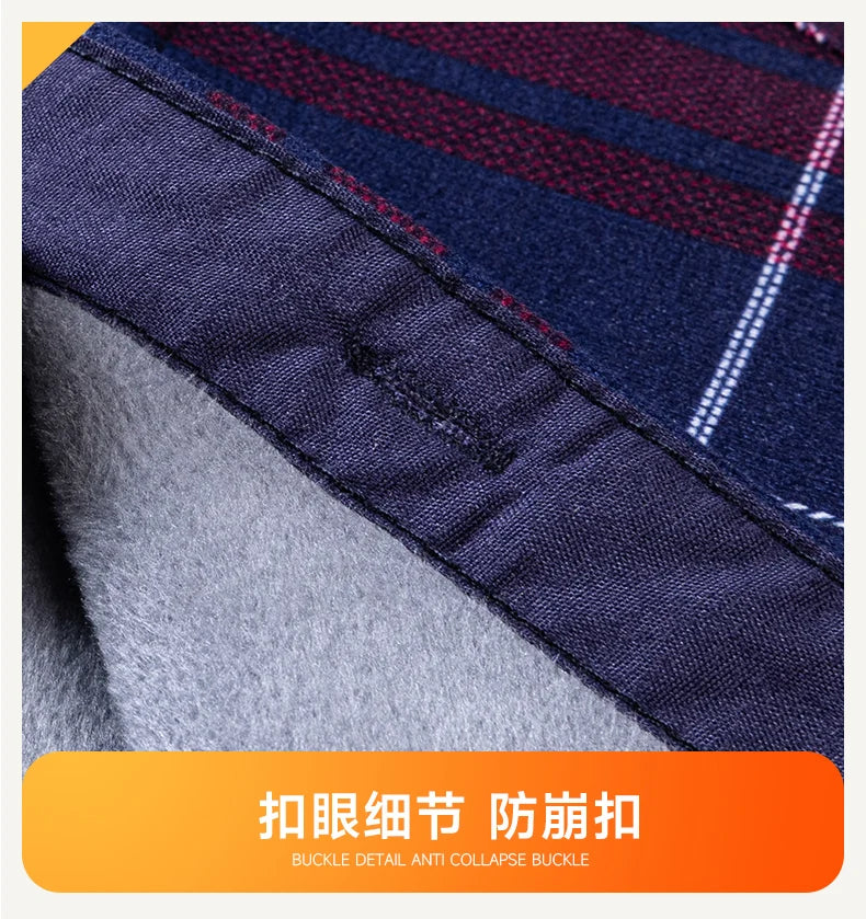 Winter Warm Men's Plaid Shirts Thickened Flannel Casual Menswear Long Sleeve Plus Size Office Workwear Casual Male Check Shirts