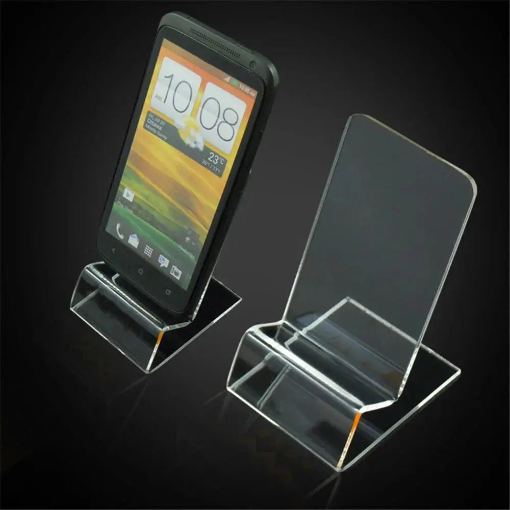 New Portable Acrylic Phone Holder Transparent Rack Stand Display Stand Desk Organizers Office Accessories Cell Phone Holder