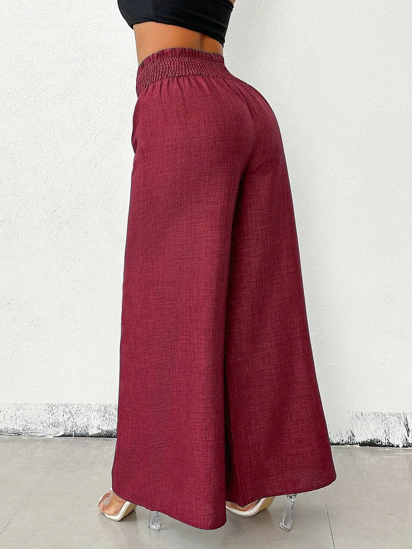Elegant Solid Wide Leg Pants Fashion