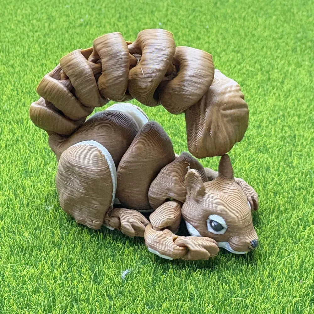 Multi-articulated 3D Printing Articulating Animals Squirrels Foxes Dogs Wolves for Home Desk Decoration Decor Kids Gift