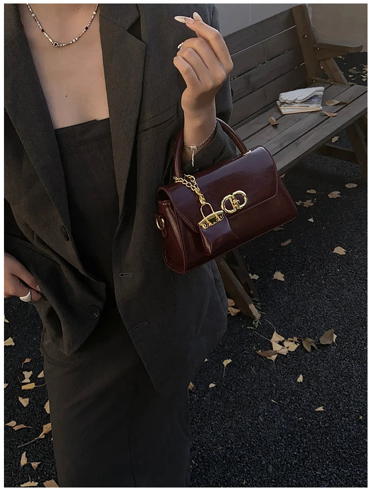 Famous Designer Leather Shoulder Bag For Women - Classic Elegant Handbag Messenger Bag Ladies Luxury Brand