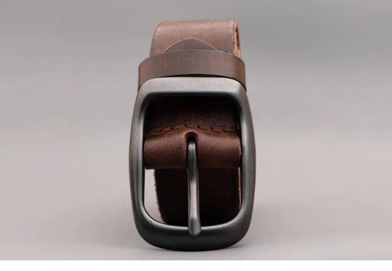 New Men's High-Quality Leather Belt Metal Pin Buckle Belt Leisure Business Waistband Fashionable Male Accessory Designer Belt