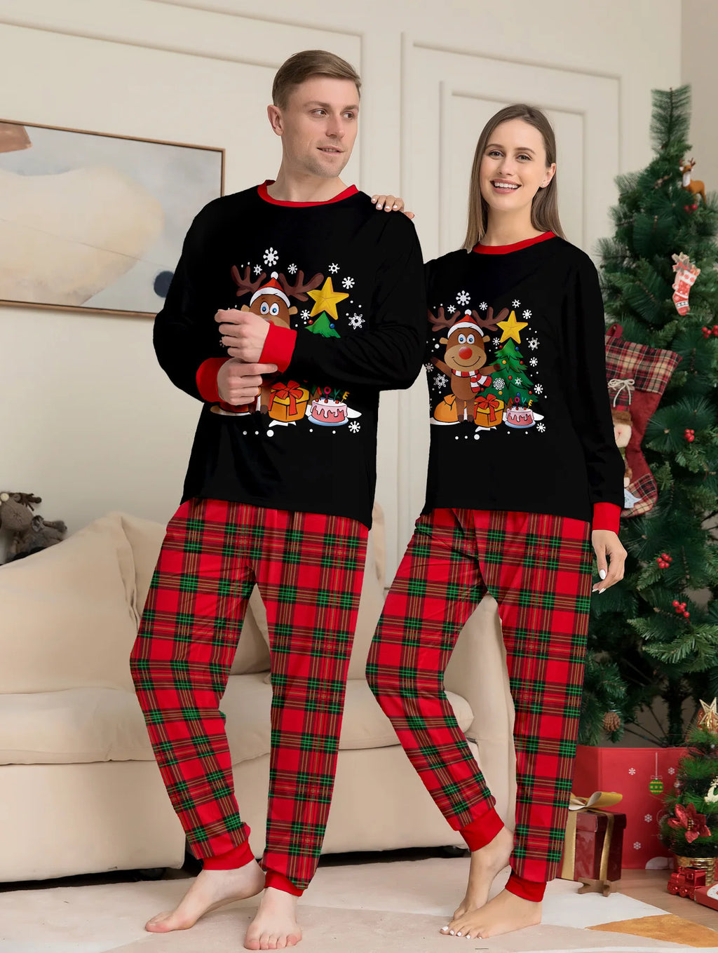 2025 Christmas Outfit Pajamas Family Matching Adult Kids News Xmas Pyjamas Clothes Set Baby Rompers Casual Sleepwear Family Look