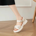 Sandals For Women Outdoor Platform Open Toe Leather White Woman Shoes On Sale Luxury 2025 Summer Pvc Offer Premium Offers