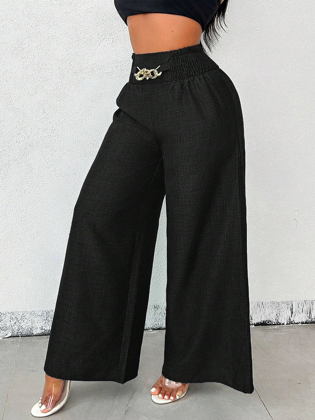 Elegant Solid Wide Leg Pants Fashion
