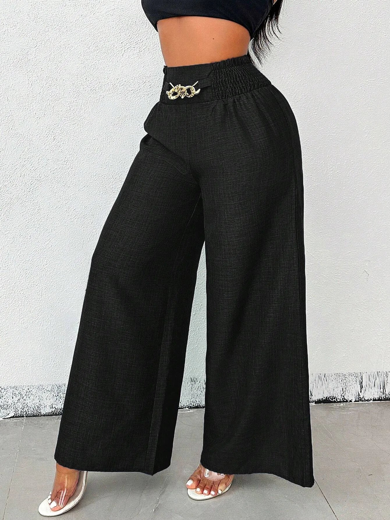 Elegant Solid Wide Leg Pants Fashion