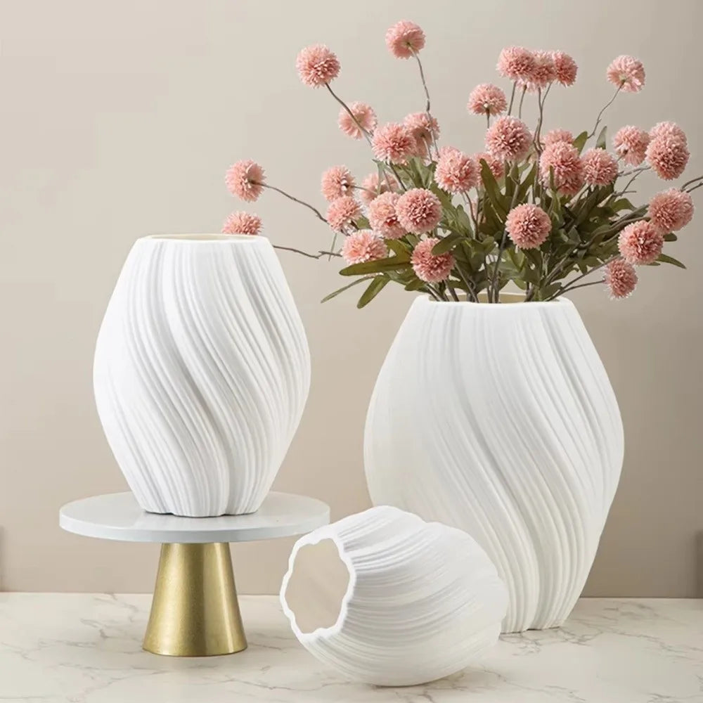 Modern Wave Shaped Plastic Vase