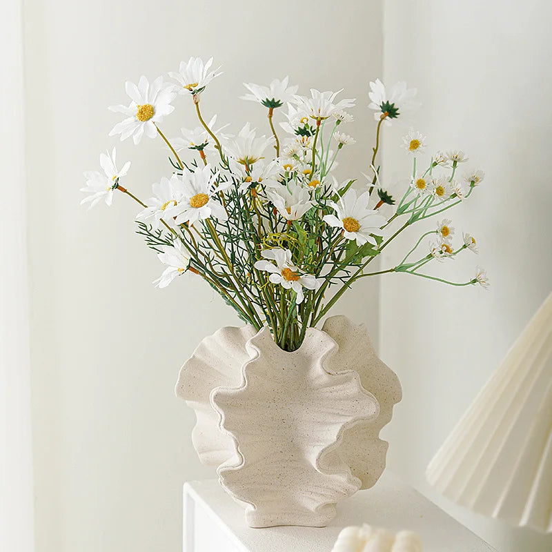 Ceramic Vase Geometric Wavy Patterns