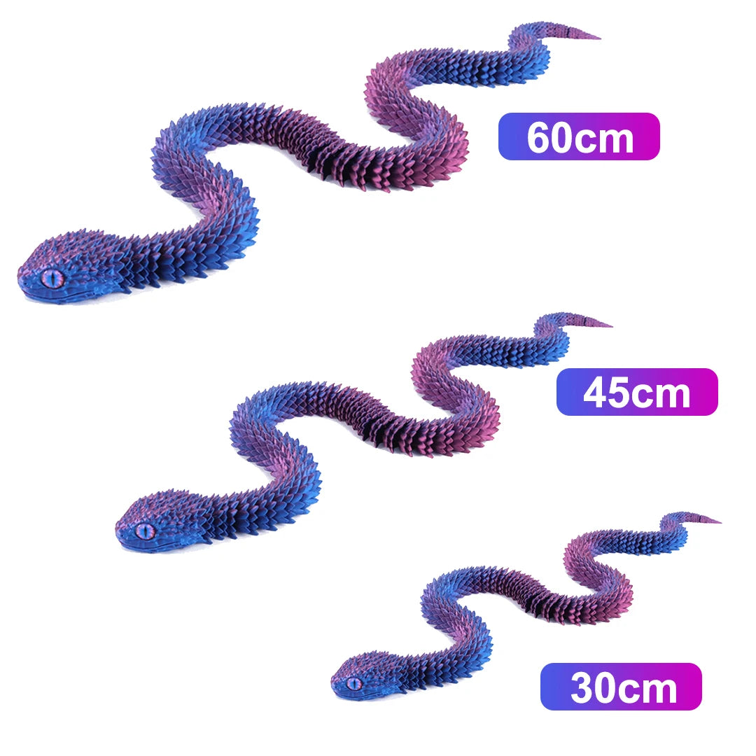 3D Printed Snake Movable Joint Simulation Snake Figurine Creative Home Office Desktop Ornament