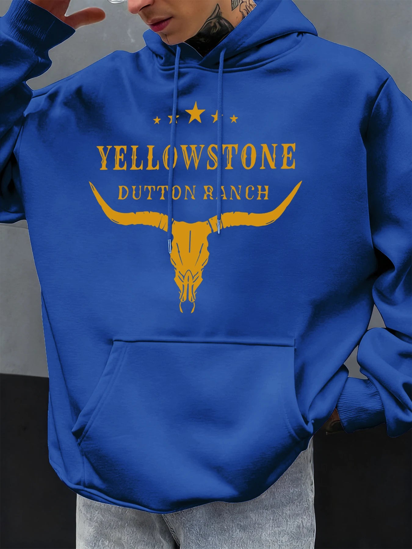 Yellow Stone Dutton Ranch Prints Men Hoody Autumn Fleece Hoodies Hip Hop Oversized Streetwear Comfortable Casual Clothing