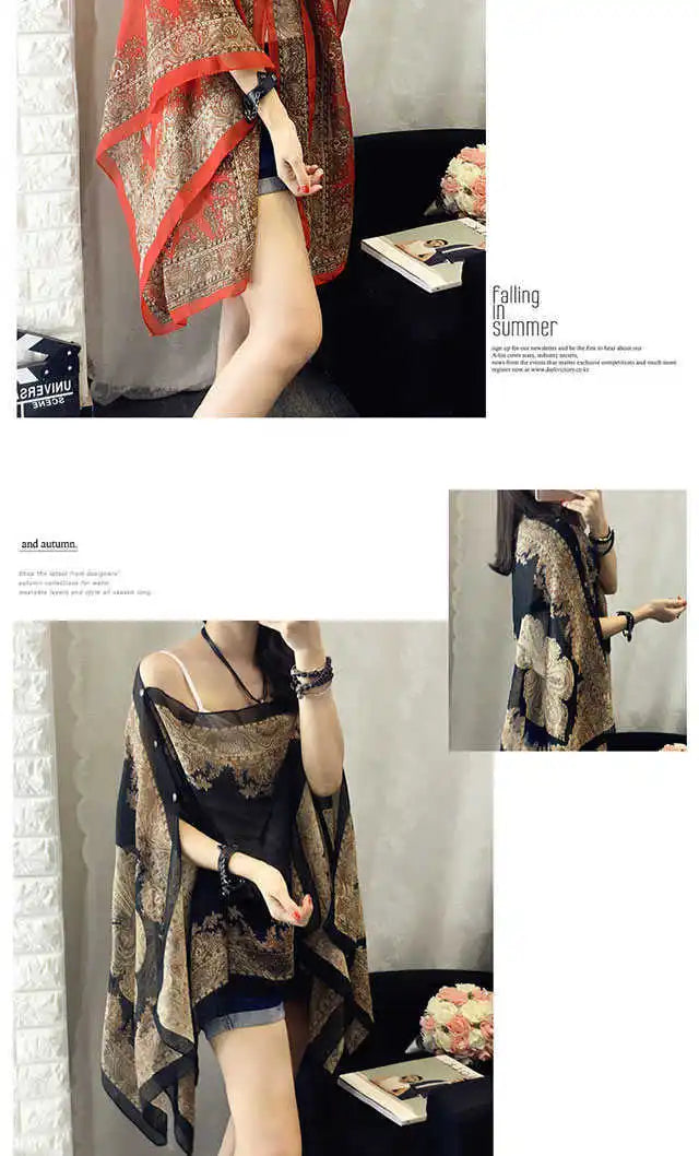 Fashion Woman Scarf Shawl Beach Cover-Ups Blouses Sun Protection Cardigan Summer Beach Holiday Cardigan Women Long Blouses Tops