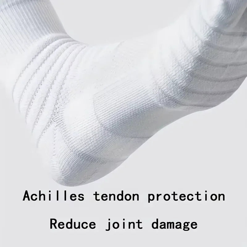 3 Pairs Breathable Mesh Athletic Terry Socks Cushioned Moisture-managing and Durable Reduces Foot for Running Hiking & Sports