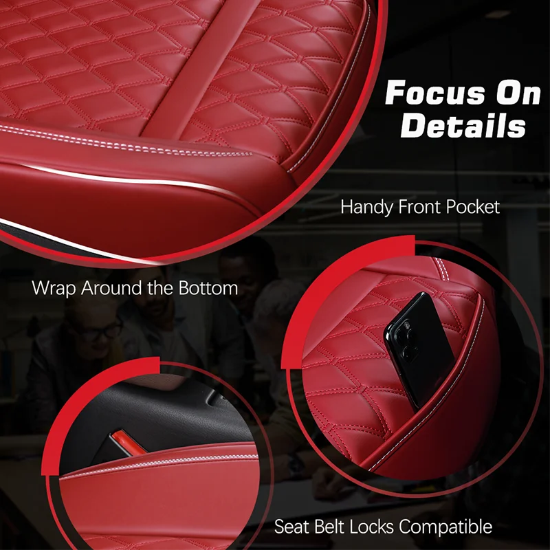Universal 1PCS Nappa Leather Car Seat Cover Wrap Around Bottom Seat Cushion Waterproof Durable Car Seat Protector Auto Accessory