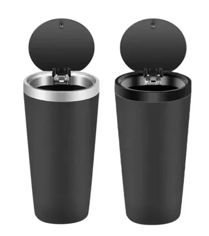 Compact Leakproof Mini Car Trash Can with Easy-Press Pop-Up Lid Durable Odor-Blocking Waterproof ABS Bin for Cup Holders Storage