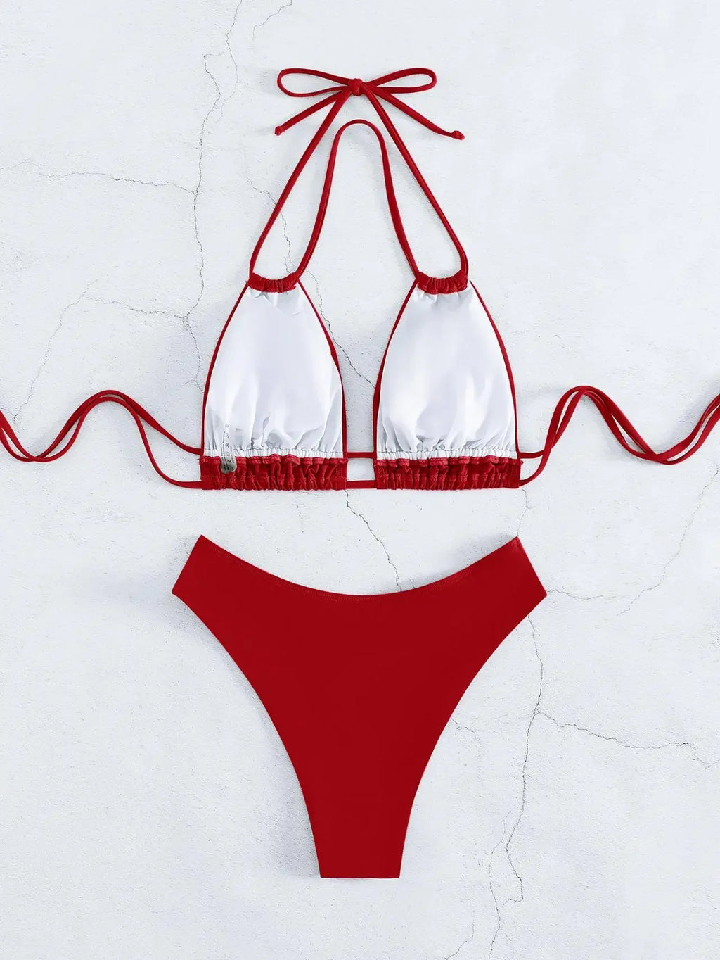Plus Size Beach Bikini Black Sexy Halter Bikini Push Up Swimsuit 2 Piece Bikini Sets Summer Women Swimwear Bathing Suits