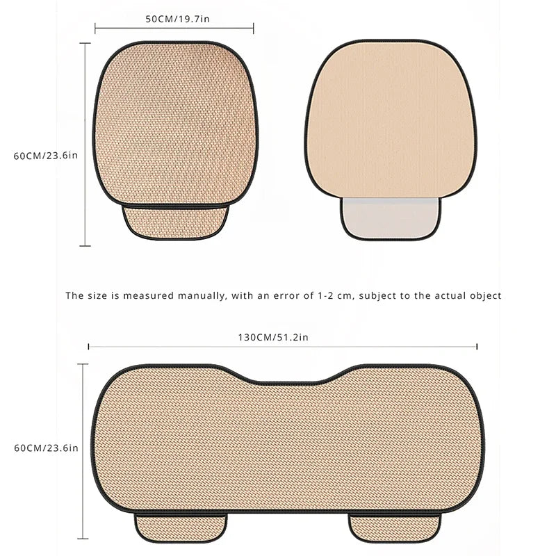 Breathable Ice Silk Car Seat Cushion Non-slip and Wear-resistant Solid Color Ice Silk Car Seat Cover, Universal Fit Most Cars