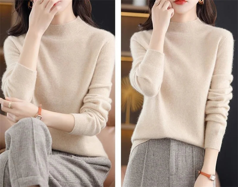 Womens Sweaters 2023 New Fashion Turtleneck Sweater Women Soft Knitted Ladies Sweater Winter Tops Pullover Jumpers Ladies