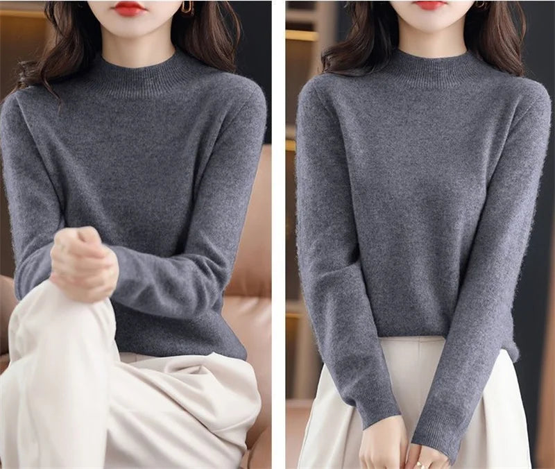 Womens Sweaters 2023 New Fashion Turtleneck Sweater Women Soft Knitted Ladies Sweater Winter Tops Pullover Jumpers Ladies
